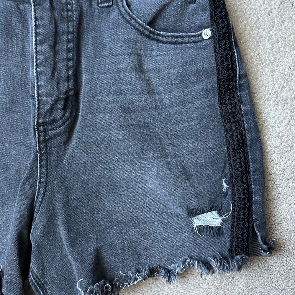 INC black distressed denim shorts size 6 - Picture 3 of 7
